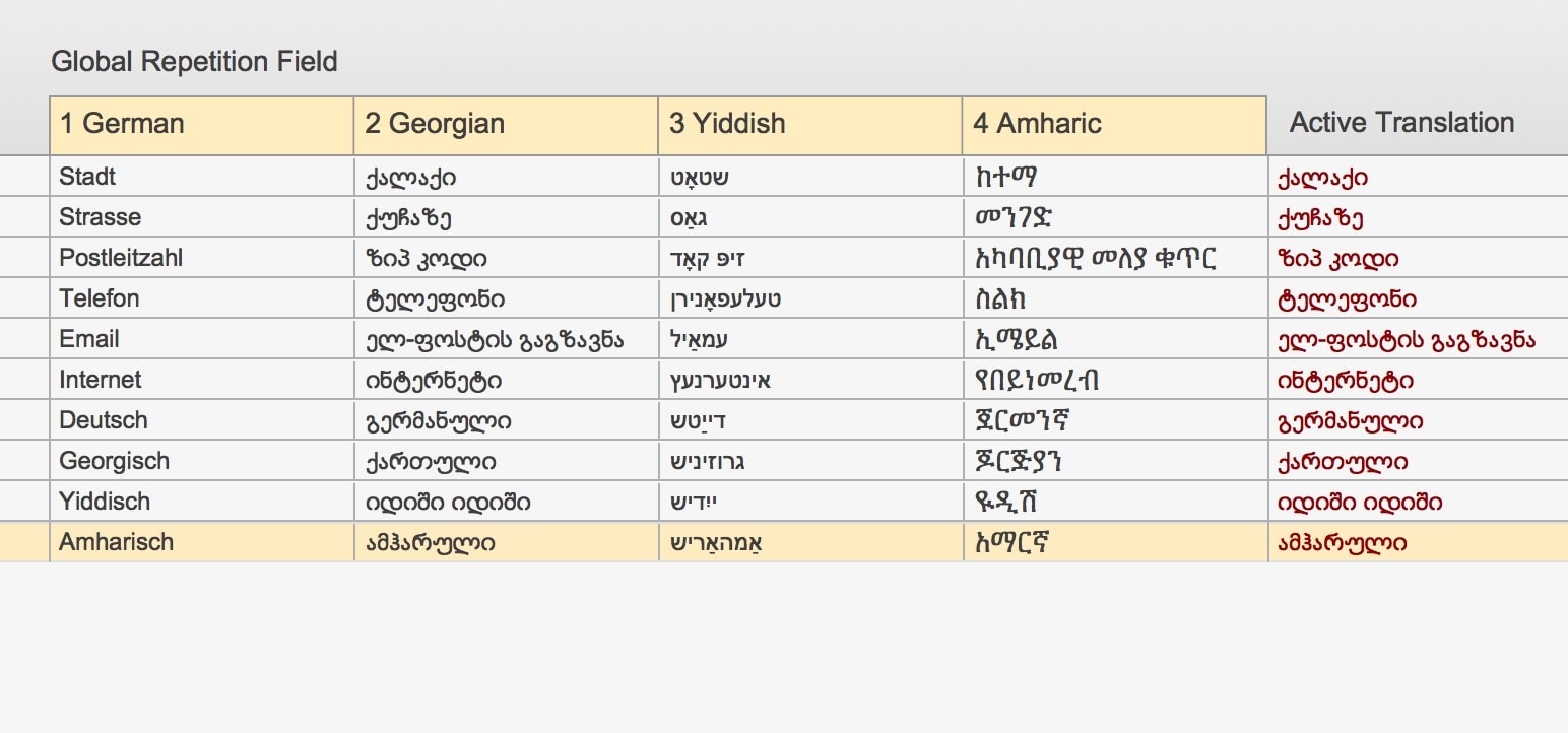 Multilingual Text Labels in FileMaker Pro